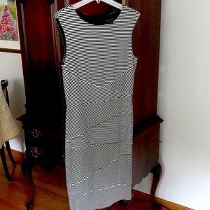Striped black and white crisscross stripe dress
